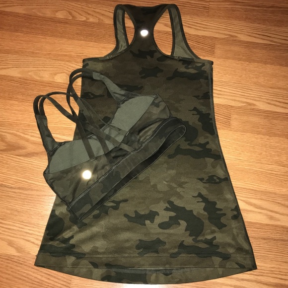 Lululemon RARE SET Camo Tank Top & Flow Bra Size 4 - Picture 5 of 8